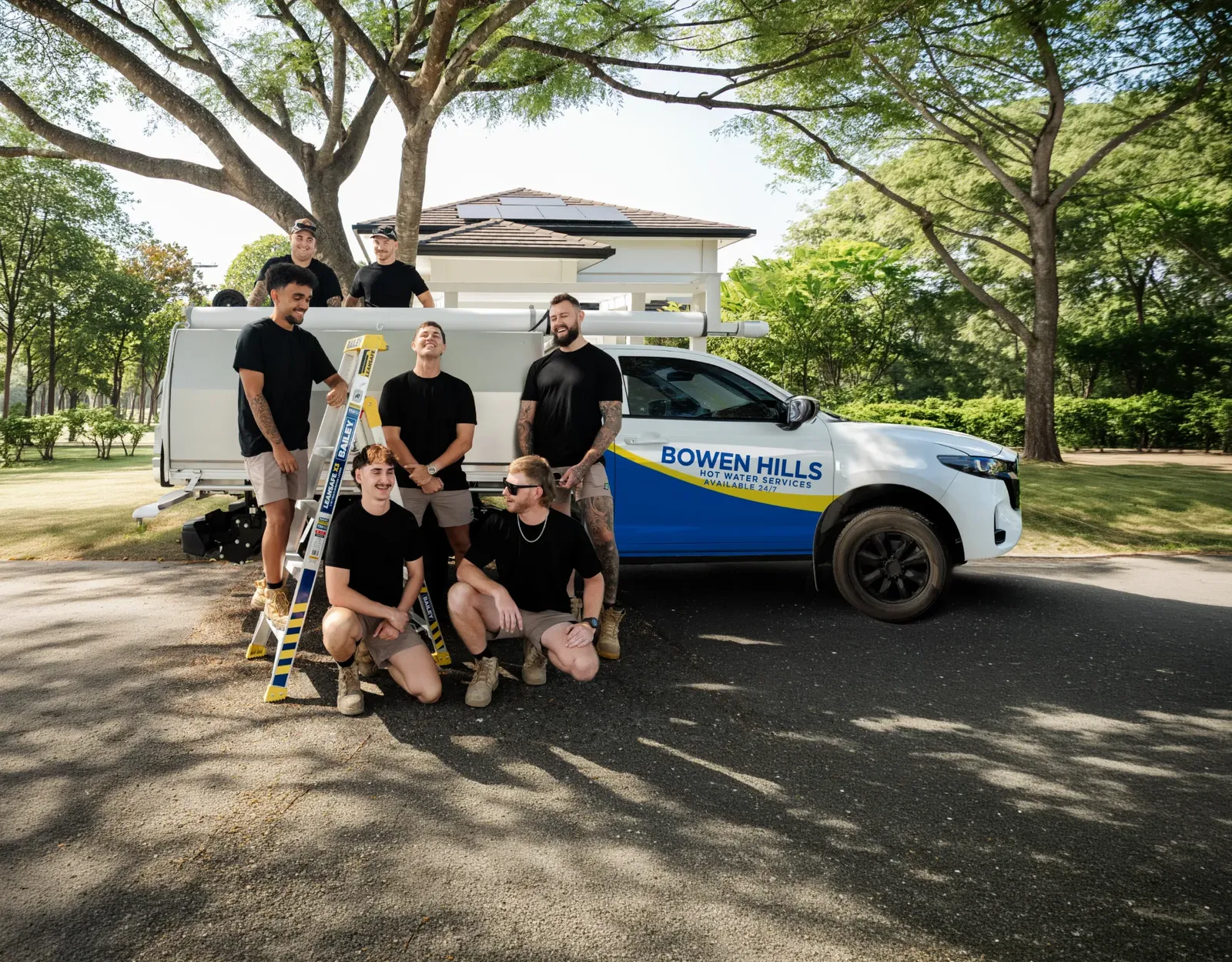 Bowen Hills Hot Water Services team and ute